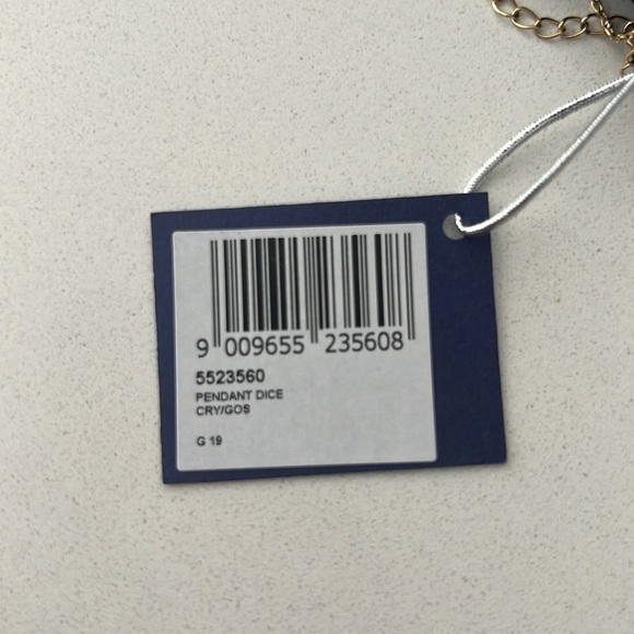 Swarovski Gold Plated Crystal Tarot Magic Dice Necklace NWT - Picture 5 of 5
